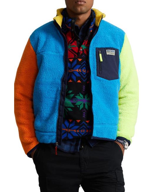 Polo Ralph Lauren Colorblock High Pile Fleece Zip Jacket