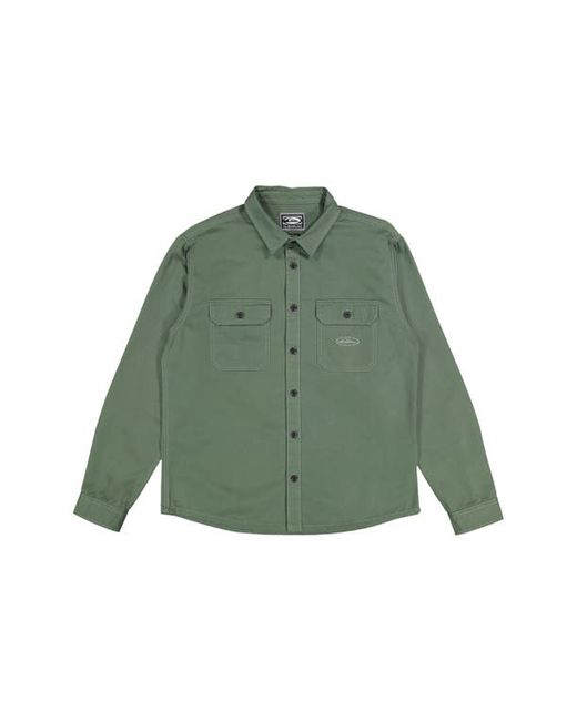 Quiksilver Mikey Cotton Twill Button-Up Shirt Small