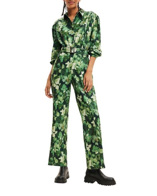 Desigual Ronda Floral Camo Belted Jumpsuit Small