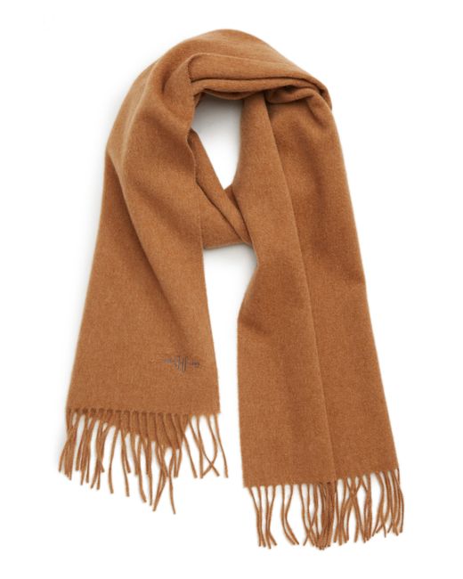 Hickey Freeman Cashmere Solid Scarf Size One Brown