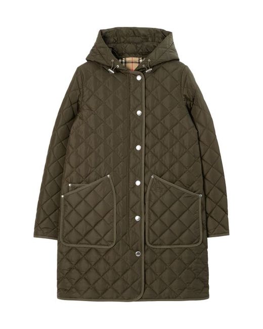 Burberry Roxby Quilted Hooded Long Jacket