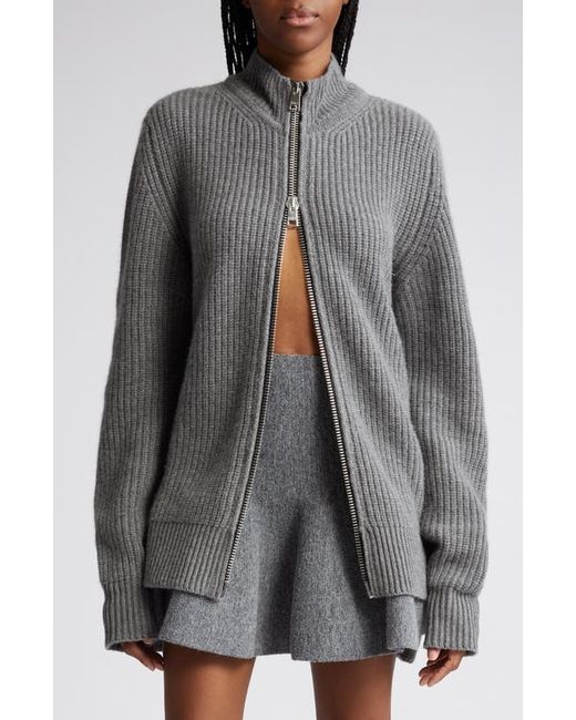 Brandon Maxwell The Marcie Zip Front Wool Cashmere Cardigan