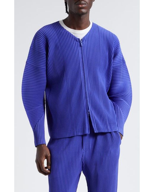 Homme Pliss Issey Miyake September Monthly Colors Pleated V-Neck Cardigan
