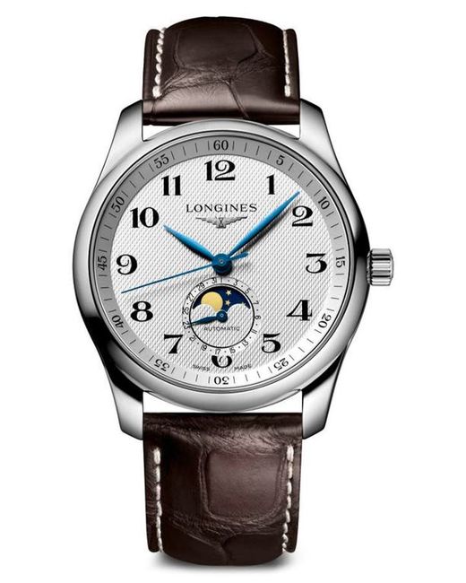 Longines Master Automatic Leather Strap Watch 40mm White