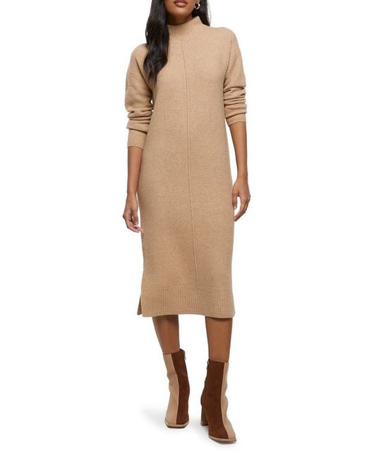River Island Center Seam Long Sleeve Midi Sweater Dress X-Small