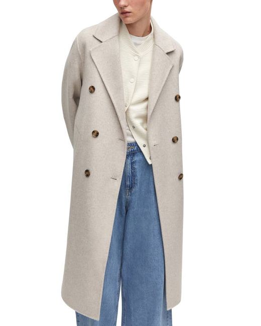 Mango Double Breasted Wool Blend Coat Xx-Small
