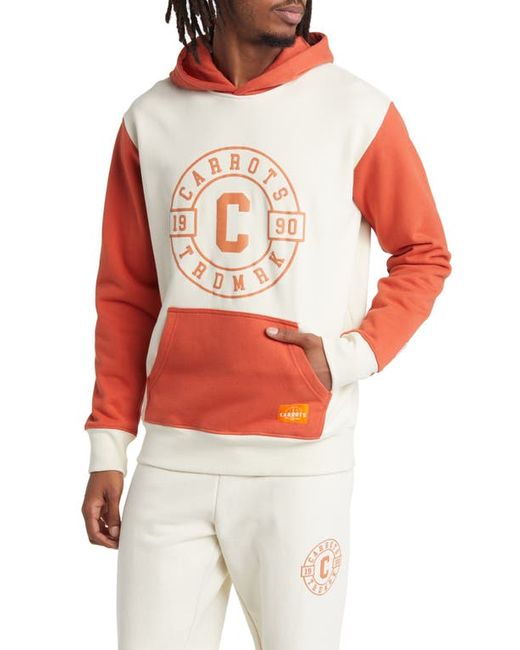 Carrots By Anwar Carrots Colorblock Established Logo Graphic Hoodie Cream Orange Small