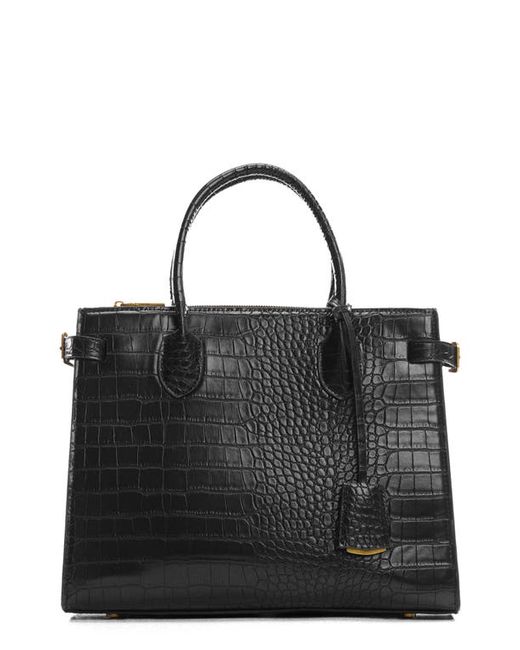 Mango Croc Embossed Faux Leather Tote Bag