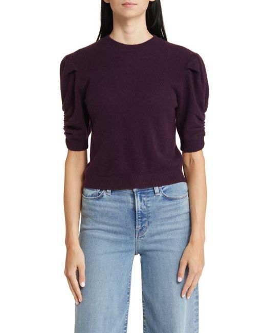 Frame Ruched Sleeve Recycled Cashmere Blend Sweater