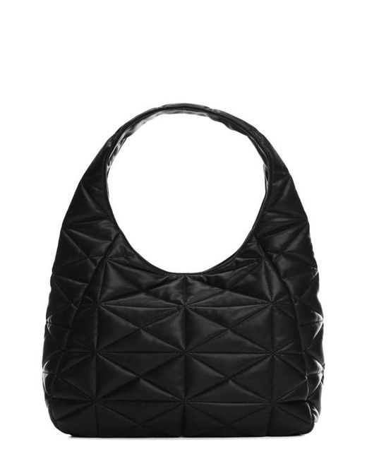 Mango Quilted Faux Leather Top Handle Bag