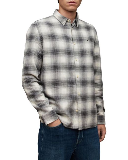 AllSaints Omega Flannel Button-Up Shirt X-Small
