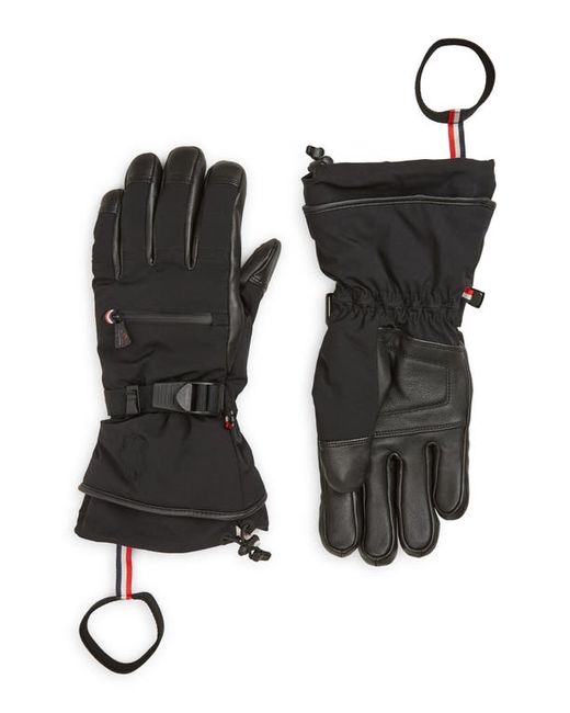 Moncler Grenoble Leather Trim Ski Gloves Medium