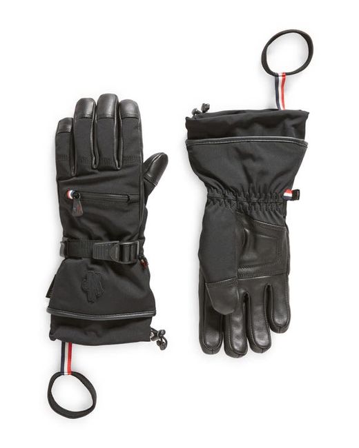 Moncler Grenoble Leather Trim Ski Gloves Small