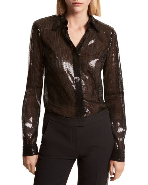 Michael Kors Hansen Sequin Button-Up Shirt
