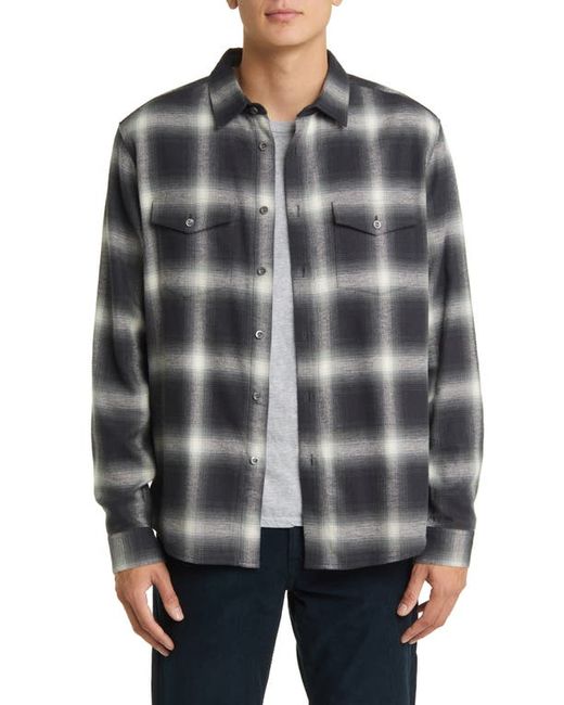 Frame Plaid Brushed Cotton Button-Up Shirt Small