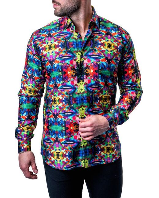 Maceoo Fibonacci Kaleidoscope Multi Contemporary Fit Button-Up Shirt