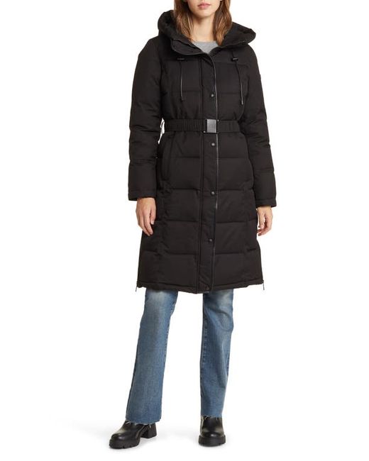 Sam Edelman Belted Hooded Puffer Coat X-Small