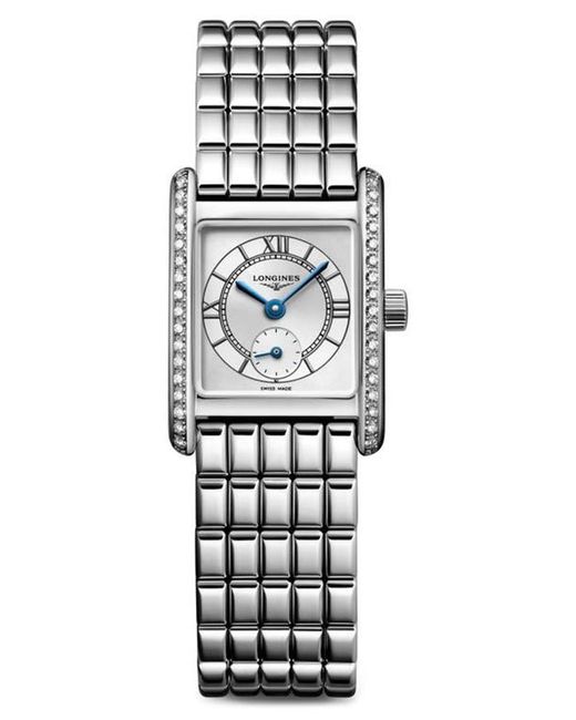Longines Mini DolceVita Diamond Pavé Bracelet Watch 29mm White