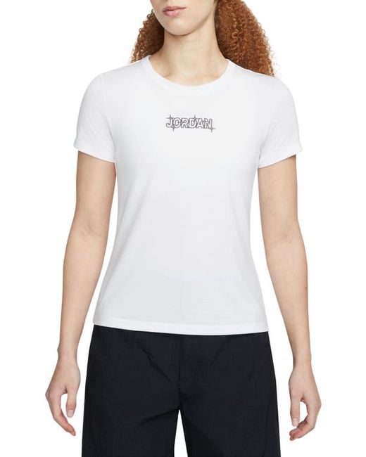 Jordan Slim Embroidered T-Shirt Sky Mauve