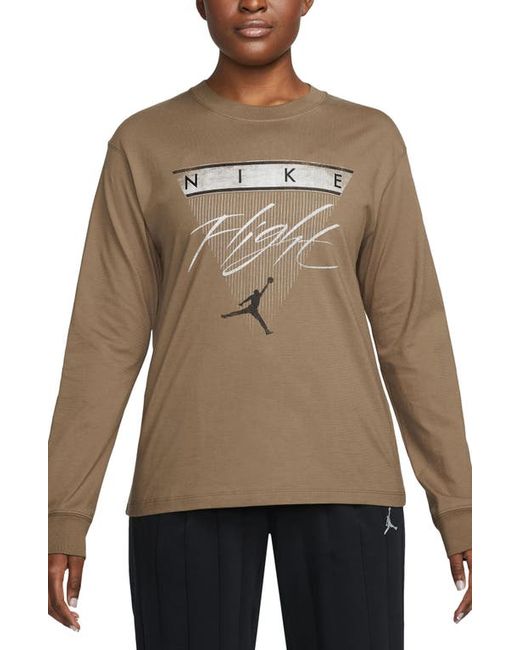 Jordan Flight Long Sleeve Graphic T-Shirt Kelp/Black