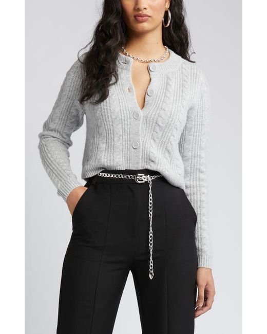 Open Edit Cable Knit Crop Cardigan