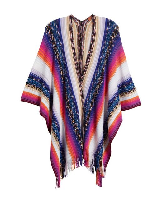 Missoni Textured Stripe Wool Knit Cape