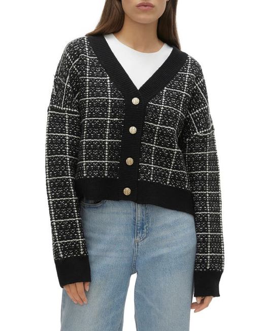 Vero Moda Kia Plaid Tweed Crop Cardigan X-Small