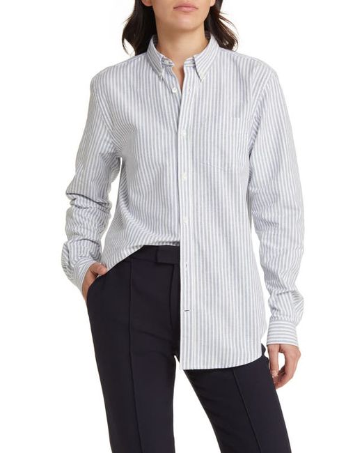 Closed Stripe Long Sleeve Cotton Button-Down Shirt Small