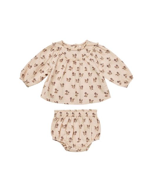 Quincy Mae Balloon Sleeve Organic Cotton Top Bloomers Set 6-12 M