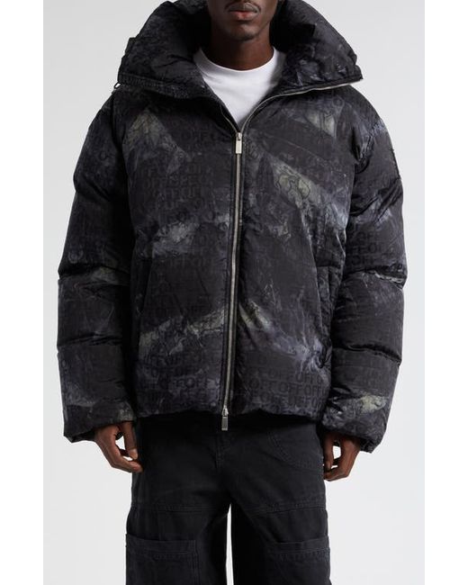 Off-White Logo Jacquard Down Puffer Jacket Small