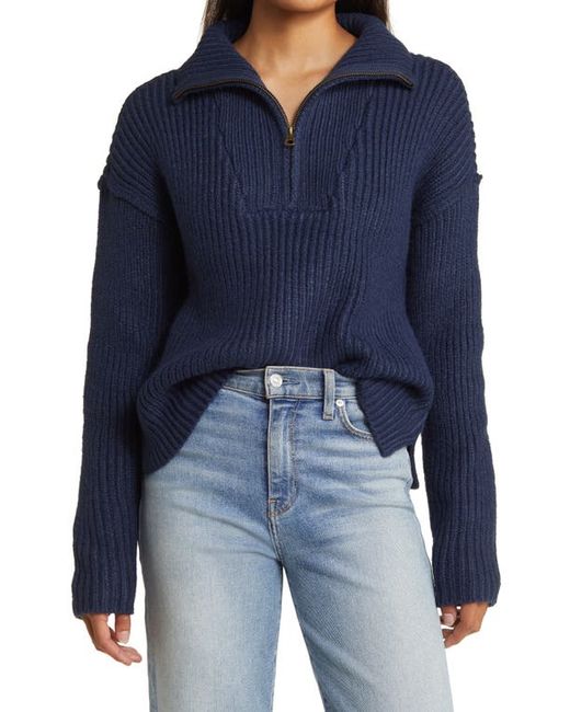 Lucky Brand Rib Half Zip Sweater