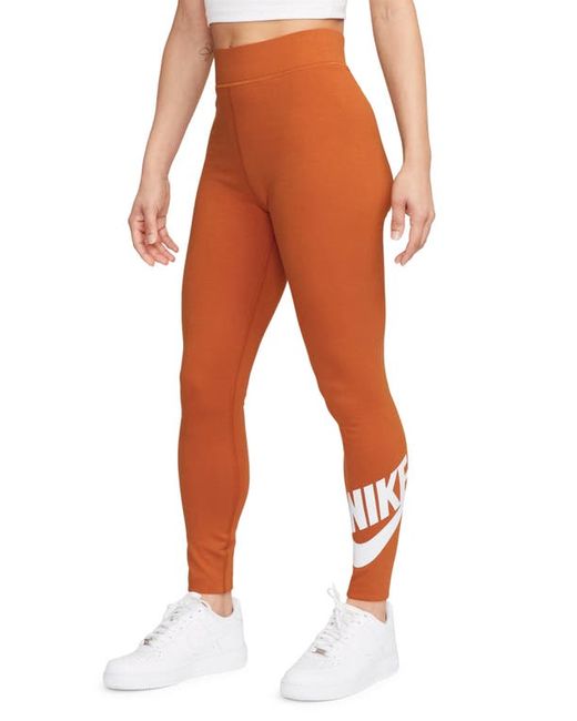 Nike Sportswear Classics High Waist Graphic Leggings Campfire Orange