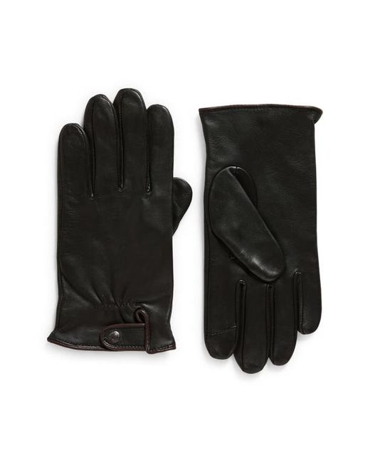 Cole Haan Snap Cuff Leather Gloves