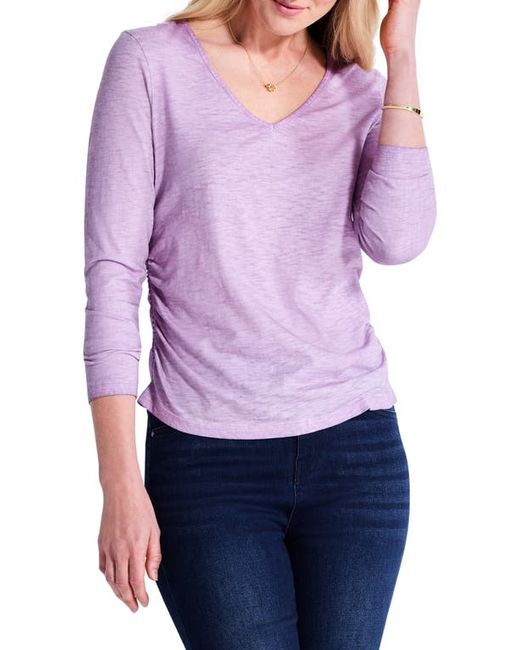 NZT by NIC+ZOE Ruched Long Sleeve Cotton Top X-Small