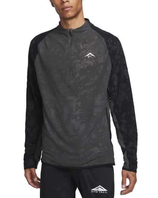 Nike Dri-FIT Half Zip Midlayer Trail Running Top Anthracite/Black/White
