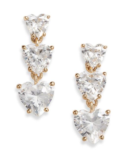Nadri Crystal Heart Linear Earrings