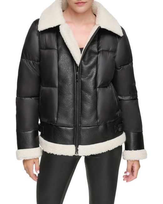 Andrew Marc Sport Ciré Faux Shearling Puffer Jacket Small