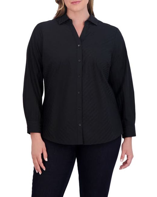 Foxcroft Mary Cotton Blend Button-Up Shirt