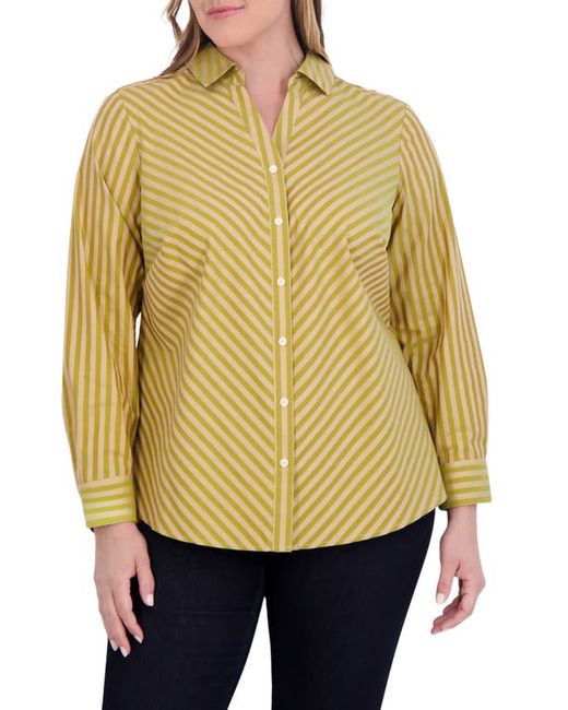 Foxcroft Mary Cotton Blend Button-Up Shirt