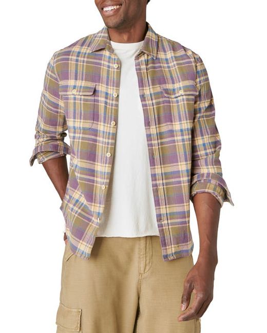 Lucky Brand Utility Cloud Soft Plaid Flannel Button-Up Shirt Small