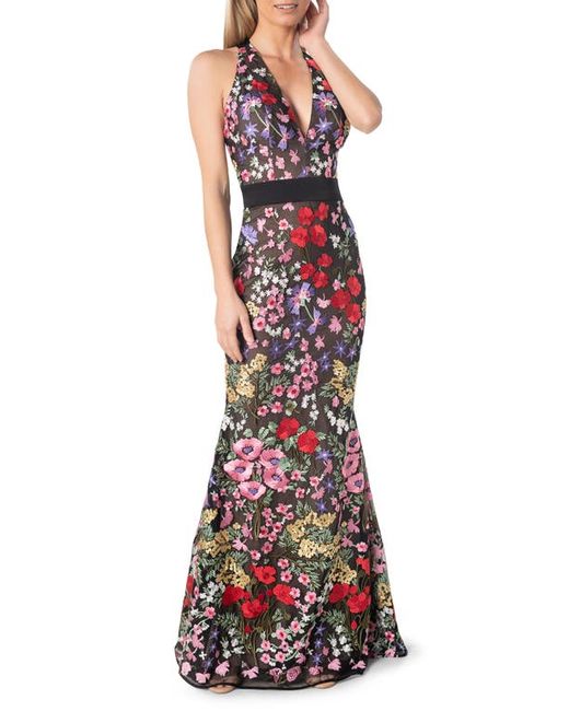 Dress the population Camden Embroidered Floral Mermaid Gown