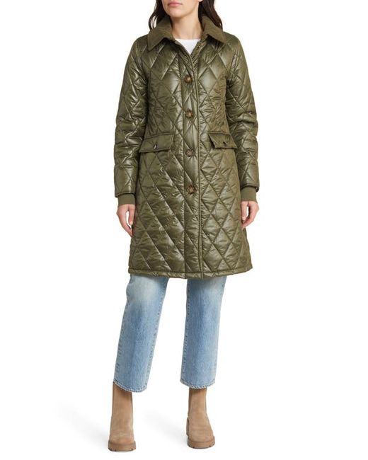 Lucky Brand Diamond Quilted Coat with Faux Fur Lining X-Small