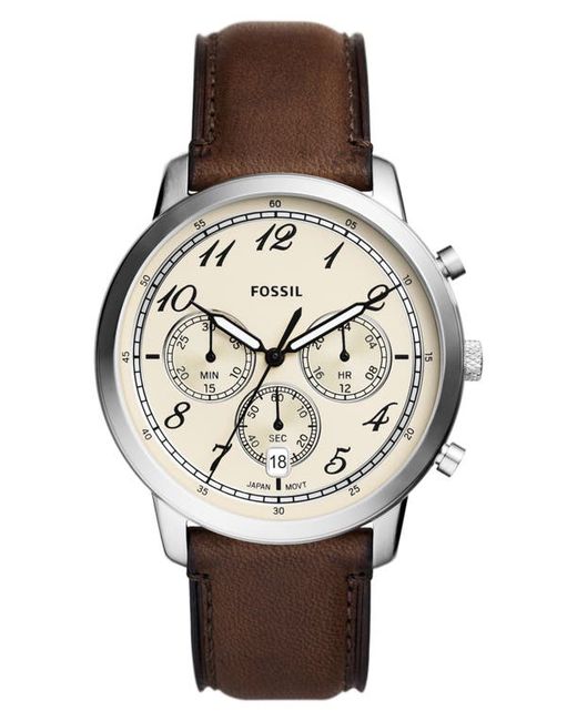 Fossil Neutra Chronograph Leather Strap Watch 44mm