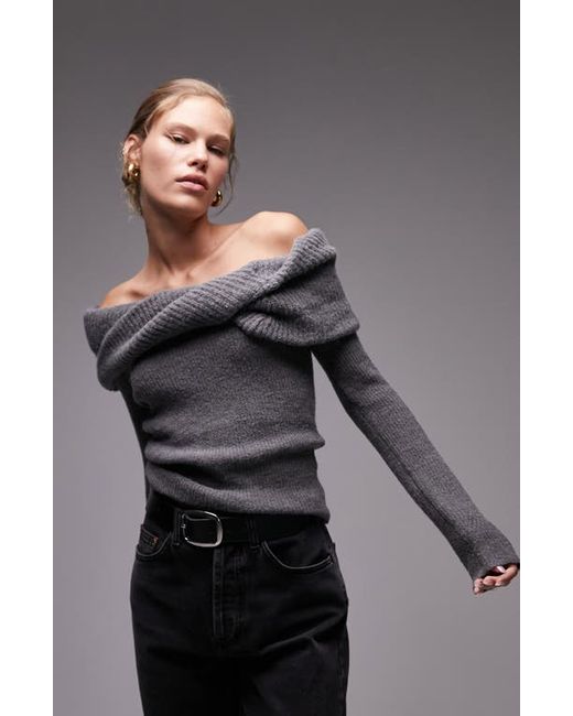 TopShop Chunky Off the Shoulder Sweater