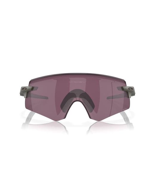 Oakley Encoder Prizm Rimless Wrap Shield Sunglasses Matte Olive/Prizm Road Black