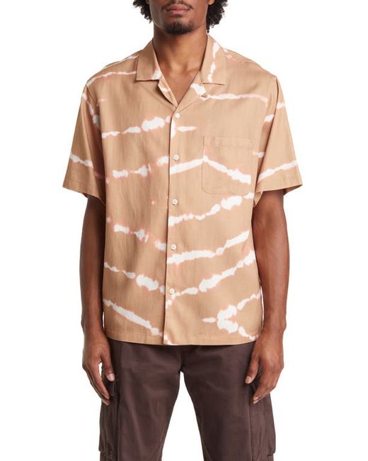 PacSun Verbena Tie Dye Short Sleeve Button-Up Camp Shirt Small