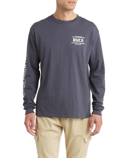Rvca Commerical Grade Long Sleeve Cotton Graphic T-Shirt Small