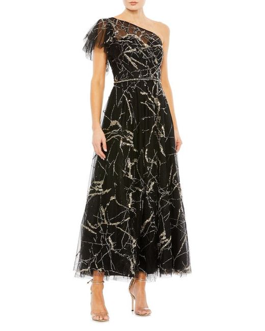 Mac Duggal Sequin Tulle One-Shoulder Cocktail Dress