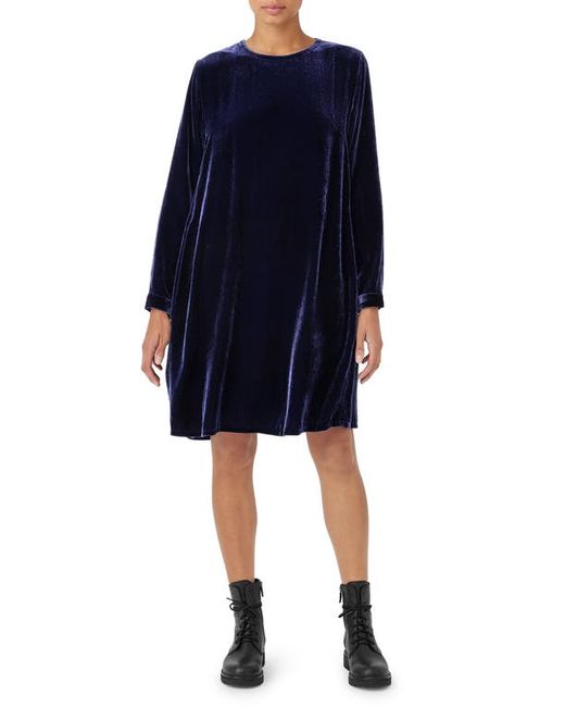 Eileen Fisher Long Sleeve Velvet Shift Dress