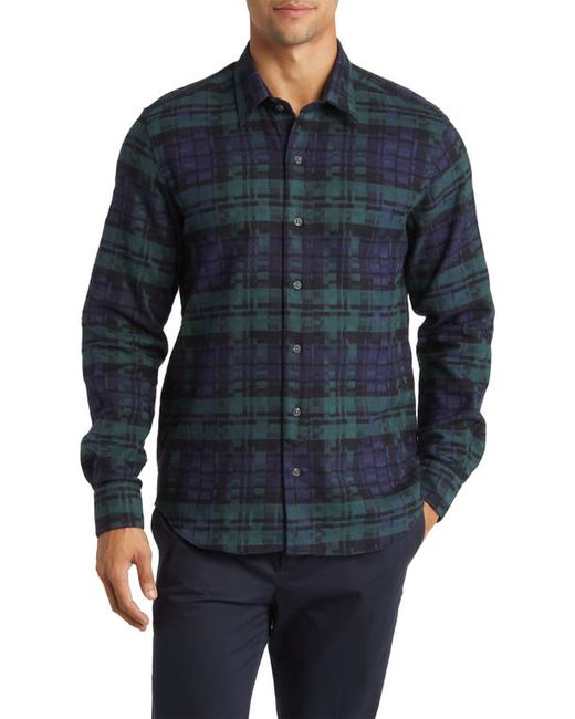 Peregrine Farley Plaid Brushed Cotton Button-Up Shirt Small